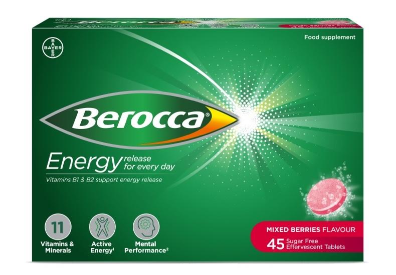 Berocca Blackcurrant Energy Vitamin C, B1 B2 B3 B5 B12 & Magnesium - 45  Tablets