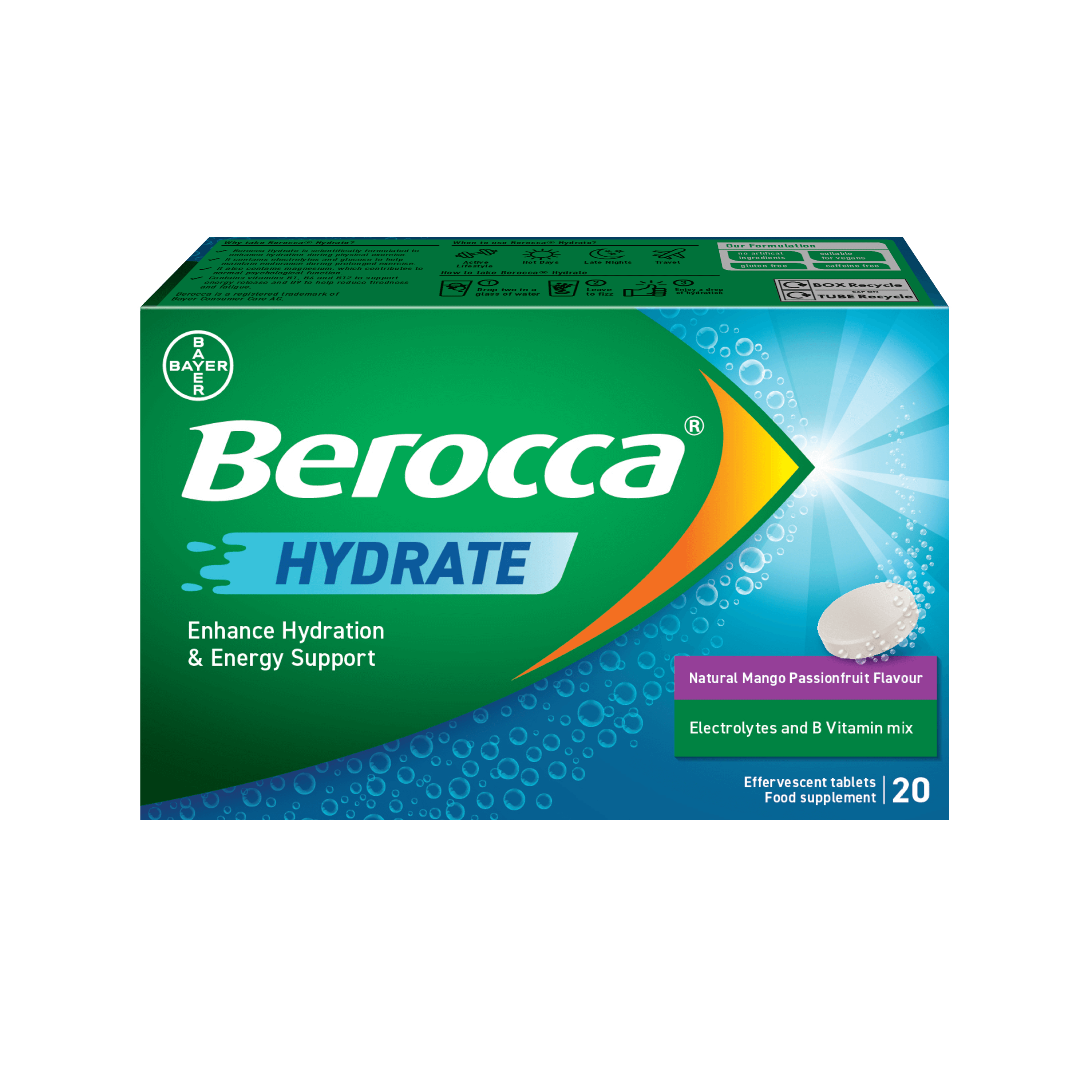 Hydrate Mango Passion Effervescent Tablets 